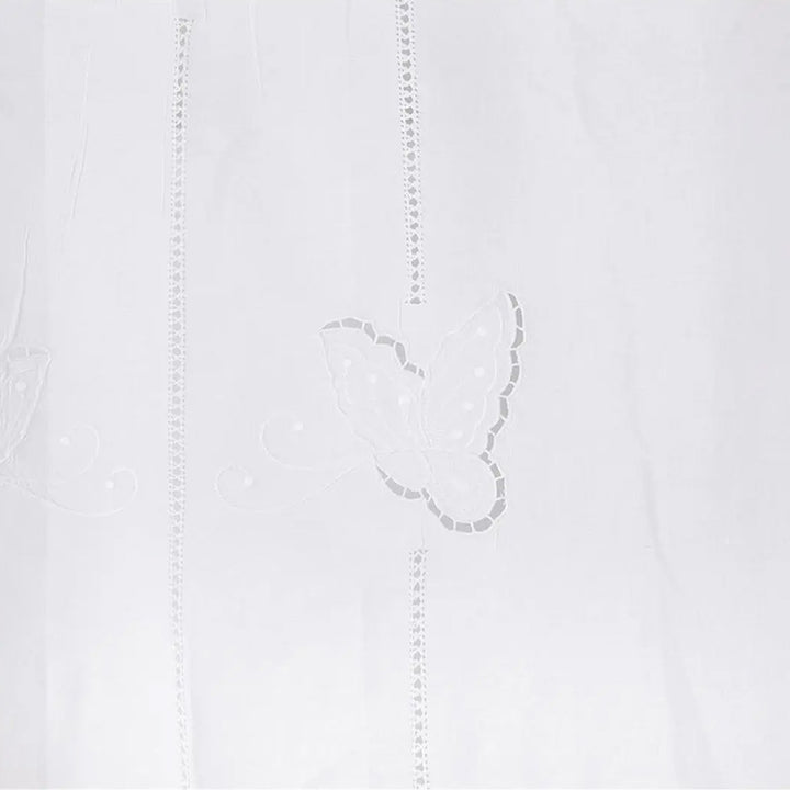 Zenoni & ColombiTenda Ricamata A Mano In Misto Lino Made In Italy Variante Butterfly