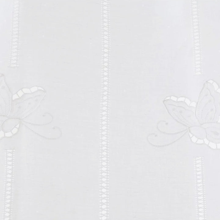 Zenoni & ColombiTenda Ricamata A Mano In Misto Lino Made In Italy Variante Butterfly