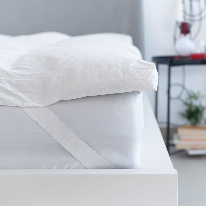 Zenoni & ColombiTopper Coprimaterasso In 100% Piuma D’Oca Made In Italy – Con Angoli Elastici