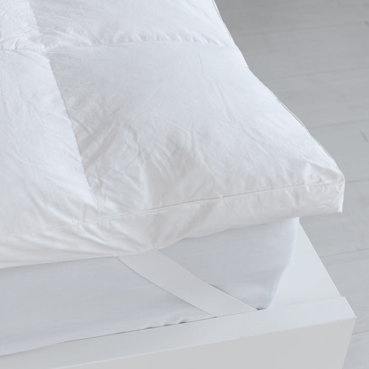 Zenoni & ColombiTopper Coprimaterasso In 100% Piuma D’Oca Made In Italy – Con Angoli Elastici