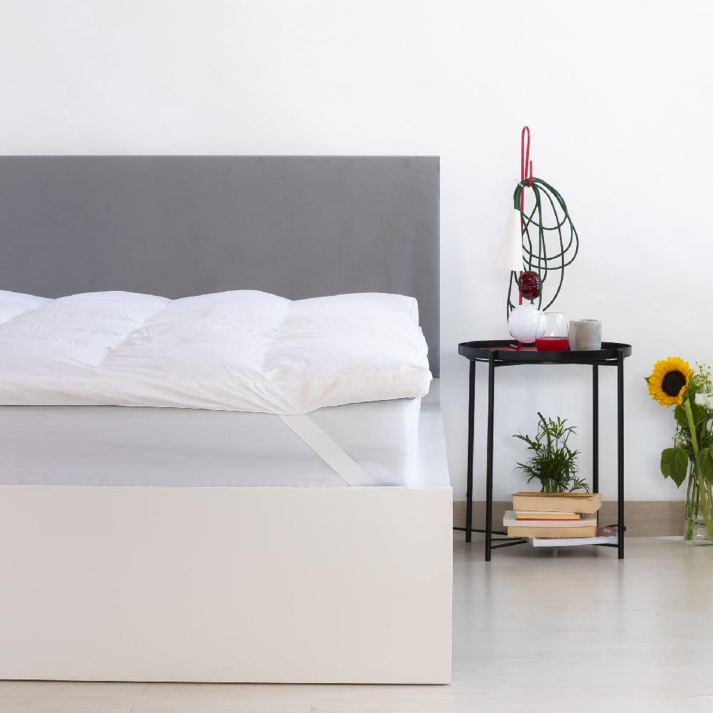 Zenoni & ColombiTopper Coprimaterasso in 100% Piuma d’Oca Made in Italy – con Angoli Elastici