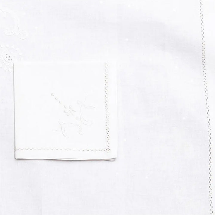 Zenoni & ColombiTovaglia Da The + 4 Tovaglioli Ricamati 100% Cotone Variante Principessa