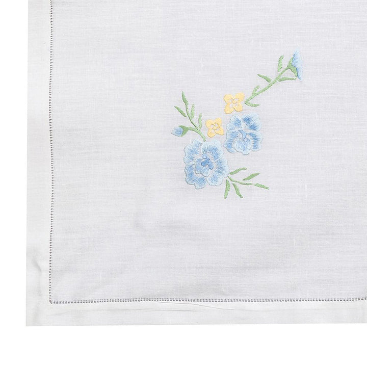 Zenoni & ColombiTovaglia Da The + 4 Tovaglioli Ricamati 100% Cotone Variante Giulia