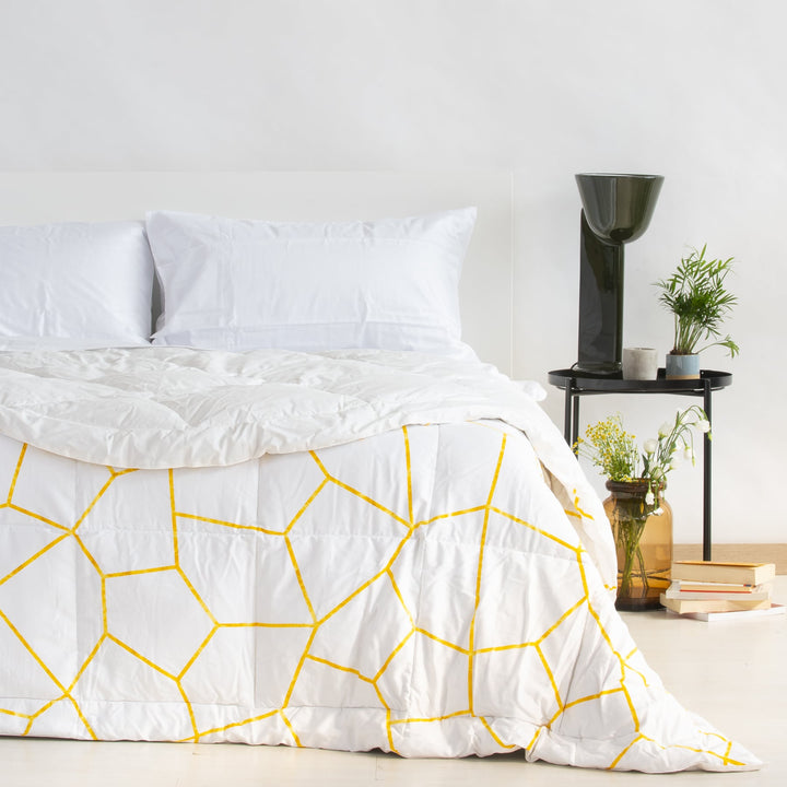 Zenoni & ColombiTrapunta Invernale Double Face In Raso 100% Piuma D'Oca - Favo Bianco