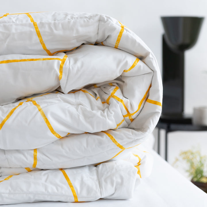 Zenoni & ColombiTrapunta Invernale Double Face In Raso 100% Piuma D'Oca - Favo Bianco