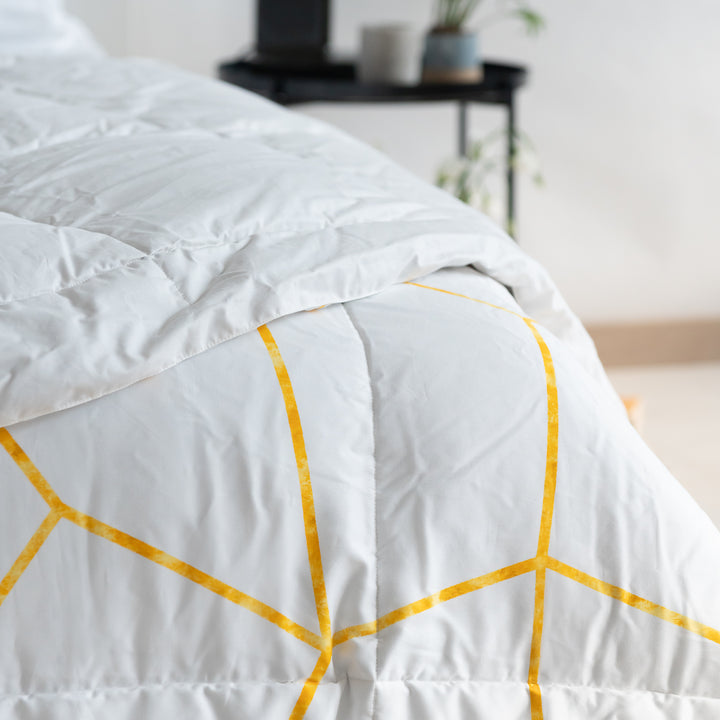 Zenoni & ColombiTrapunta Invernale Double Face In Raso 100% Piuma D'Oca - Favo Bianco