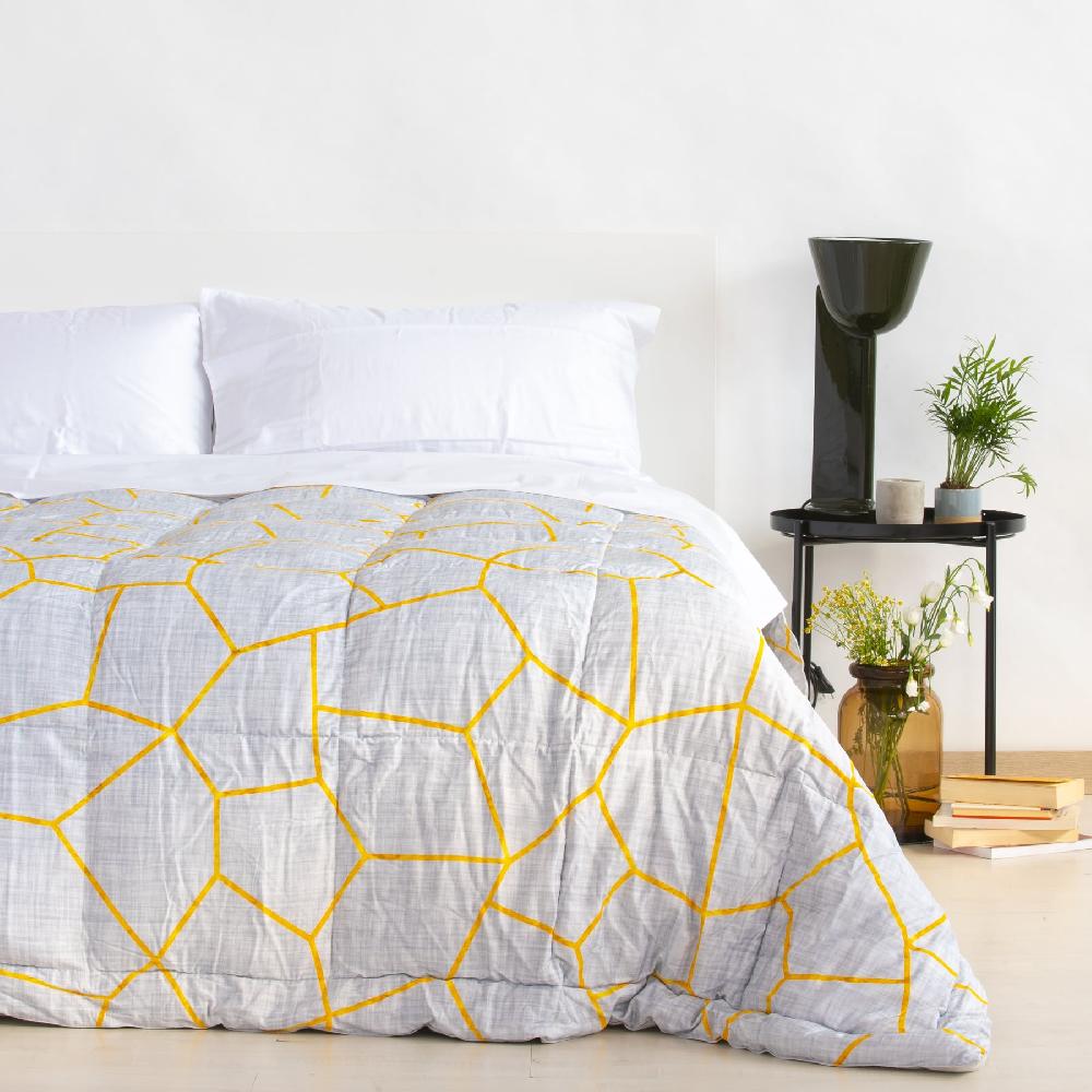 Zenoni & ColombiTrapunta Invernale Double Face in Raso 100% Piuma d'Oca - Favo Grigio