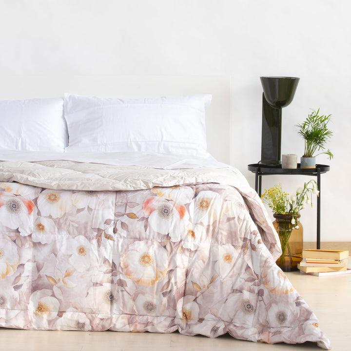 Zenoni & ColombiTrapunta Invernale Double Face In Raso 100% Piuma D'Oca - Gien Beige