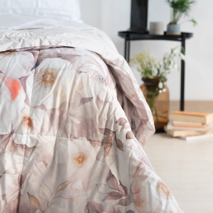 Zenoni & ColombiTrapunta Invernale Double Face In Raso 100% Piuma D'Oca - Gien Beige