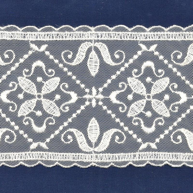 Zenoni & ColombiBordo in tulle ricamo Rombo da 10 cm