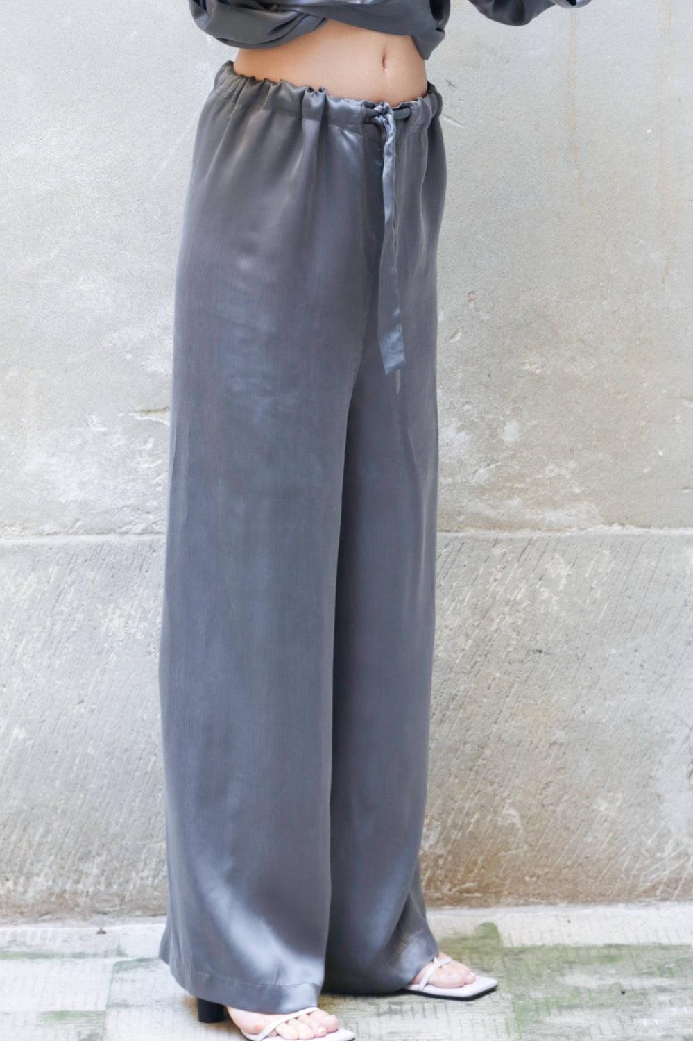 Zerobarracento Low Waist Long Wide Pants 100% Bemberg