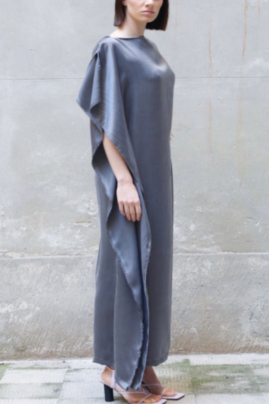 Zerobarracento Sleeveless Bemberg Draped Maxi Dress