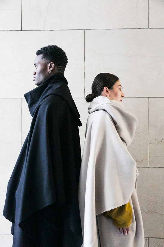 Zerobarracento Black Or White Recycled Wool Scarf