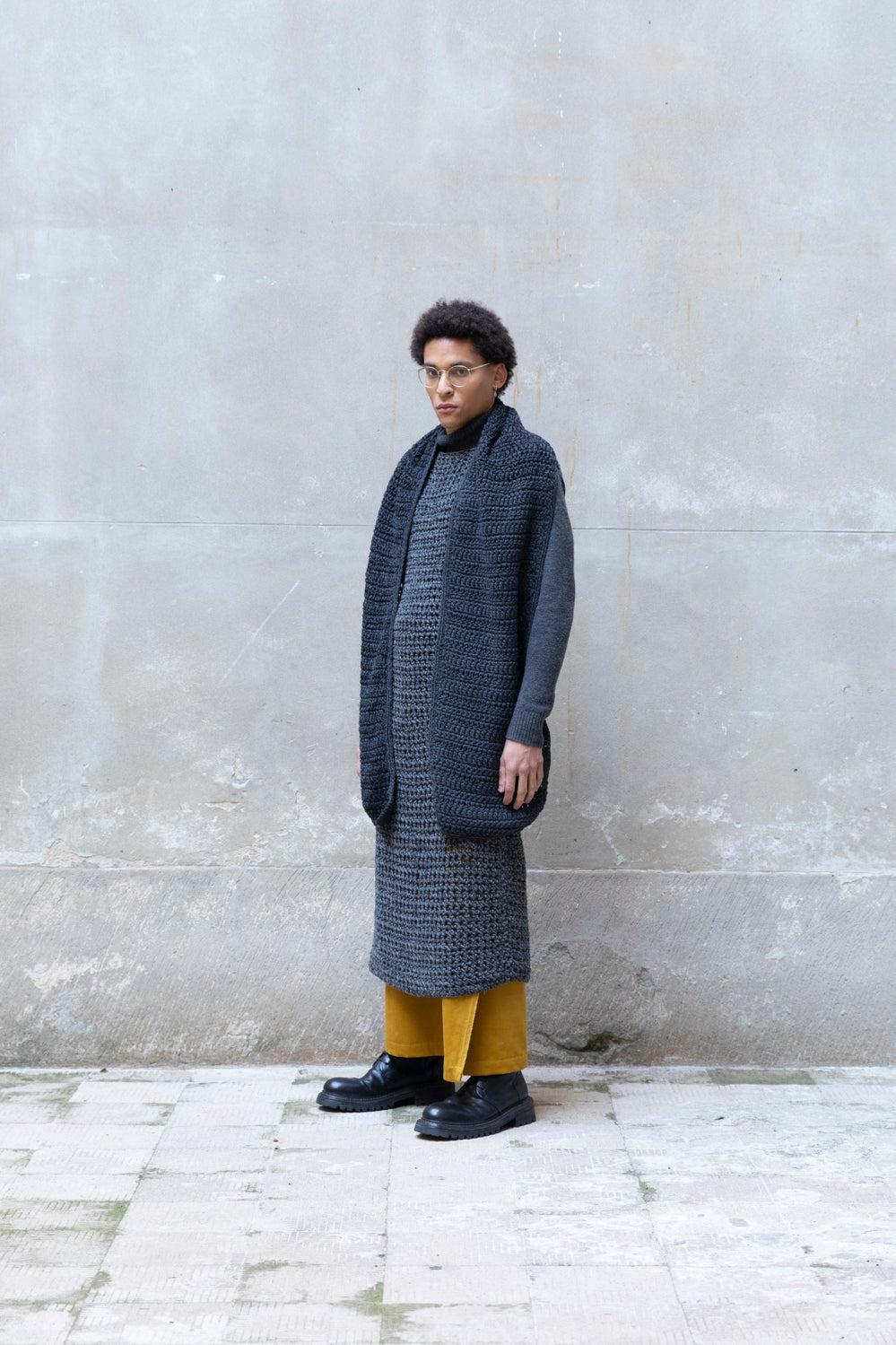 Zerobarracento Hand-Knit Maxi Wool Dress