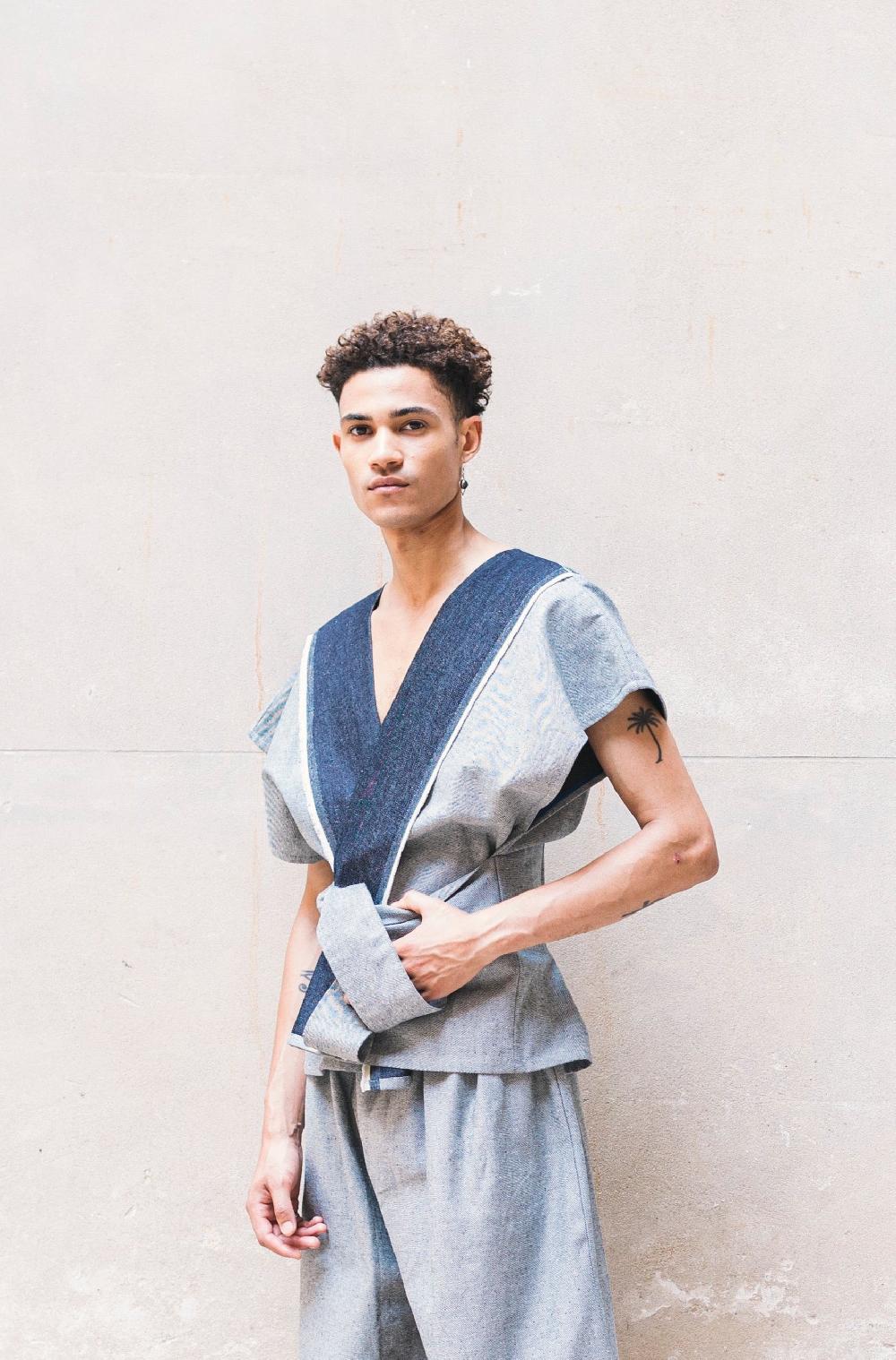 Zerobarracento Karategi Denim Short Kimono