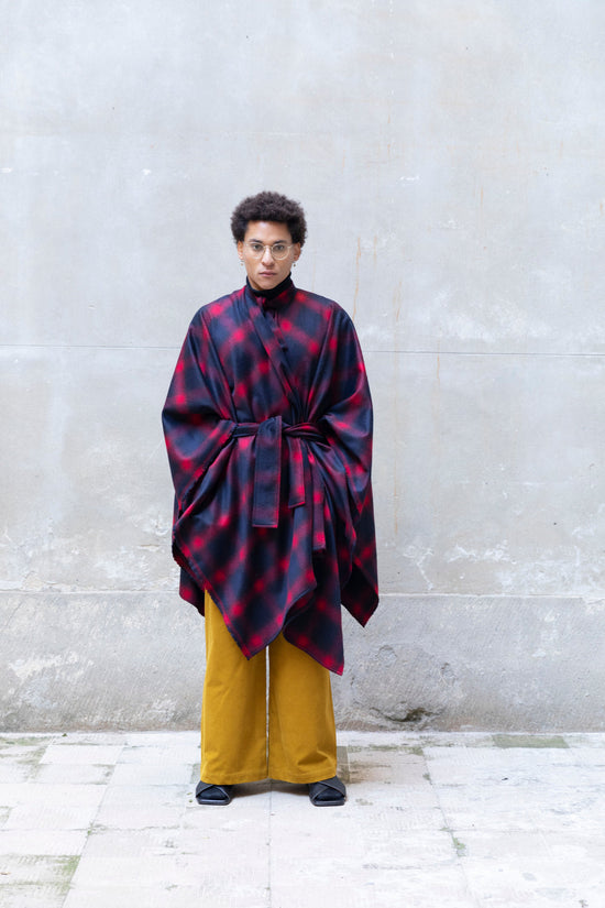 Zerobarracento Recycled Wool Midi Cape