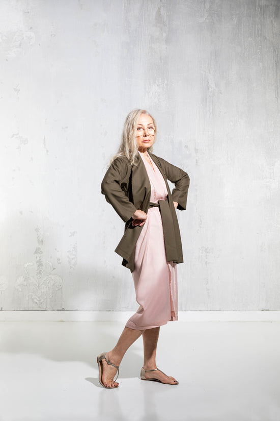 Zerobarracento TSUKESAGE BLAZER - Lilac Gray/Olive