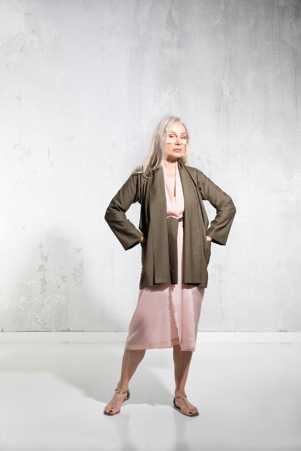 Zerobarracento TSUKESAGE BLAZER - Lilac Gray/Olive