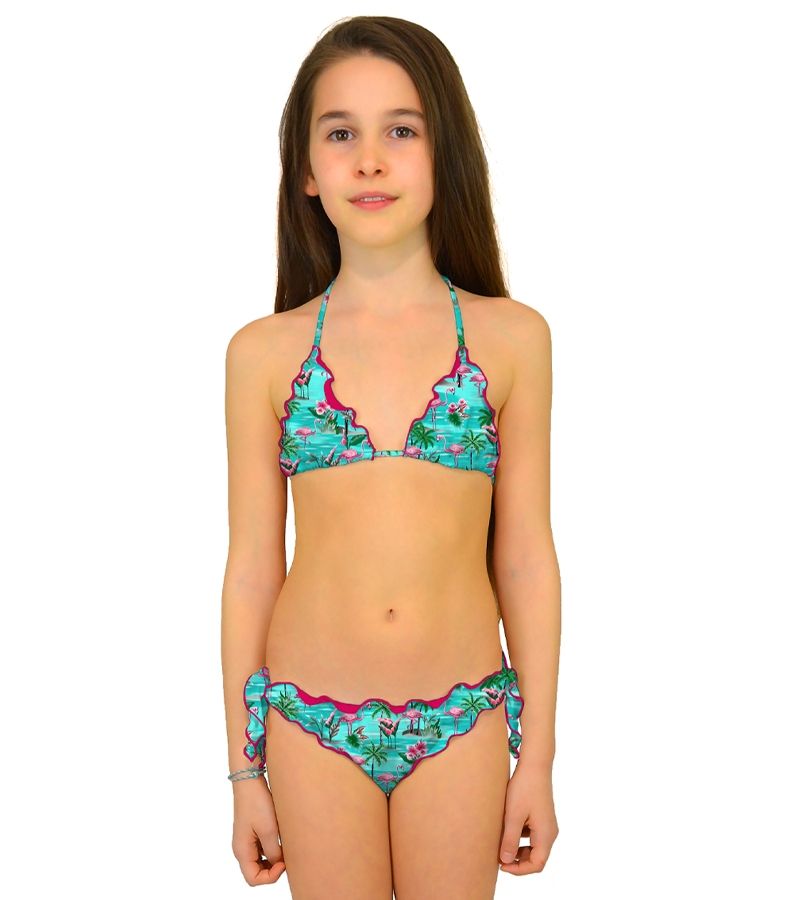 Zeybra TRIANGOLO BAMBINA ARRICCIATO FENICOTTERI ACQUA