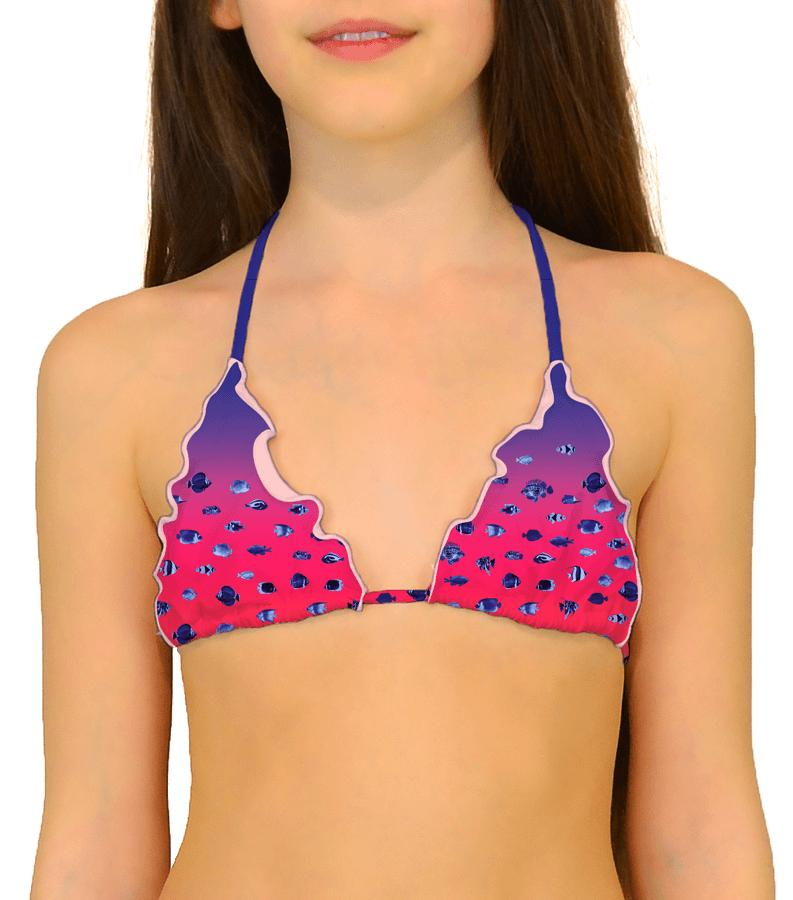 Zeybra TRIANGOLO BAMBINA PESCI SFUMATO CORALLO FLUO