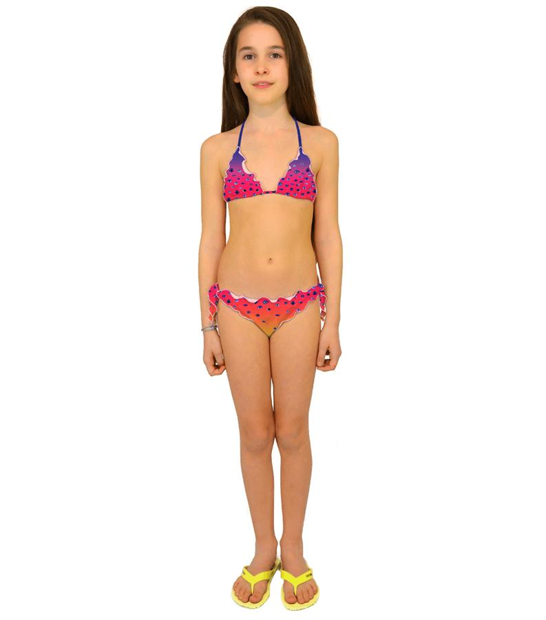 Zeybra TRIANGOLO BAMBINA PESCI SFUMATO CORALLO FLUO