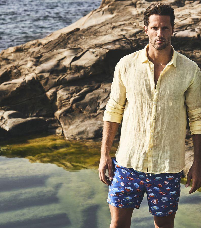 Zeybra CAMICIA UOMO LINO YELLOW