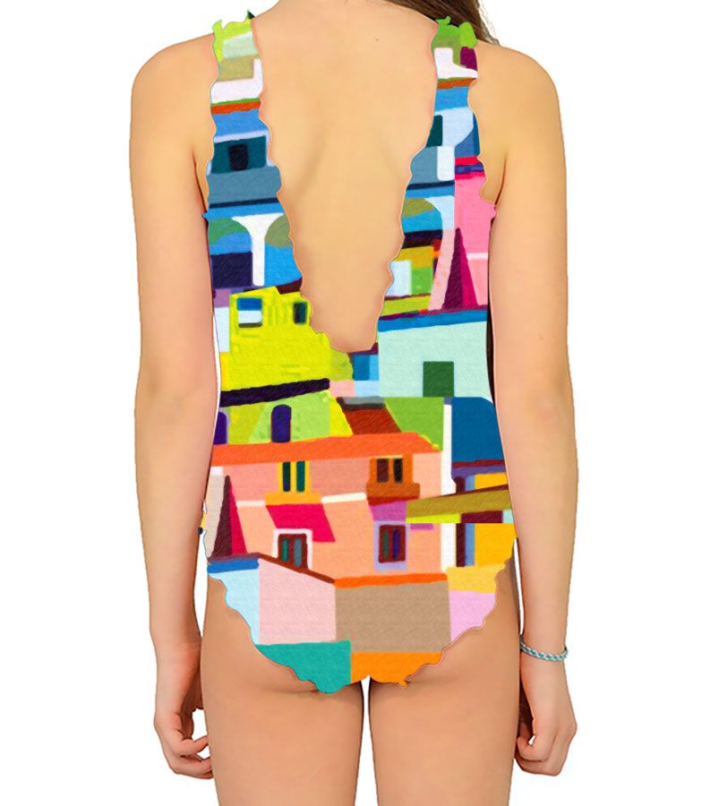 Zeybra COSTUME INTERO BAMBINA AMALFI GIALLO