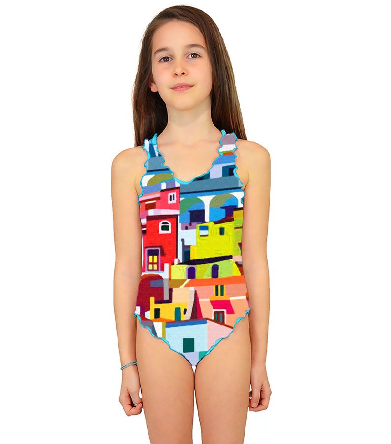 Zeybra COSTUME INTERO BAMBINA AMALFI GIALLO