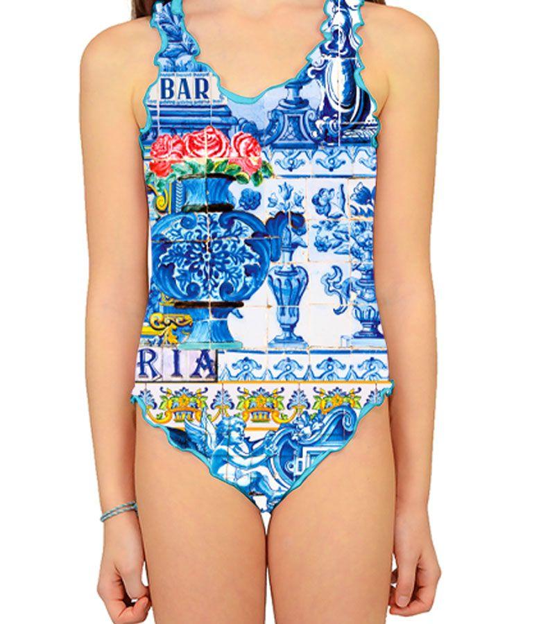 Zeybra COSTUME INTERO BAMBINA CERAMICA BIANCO