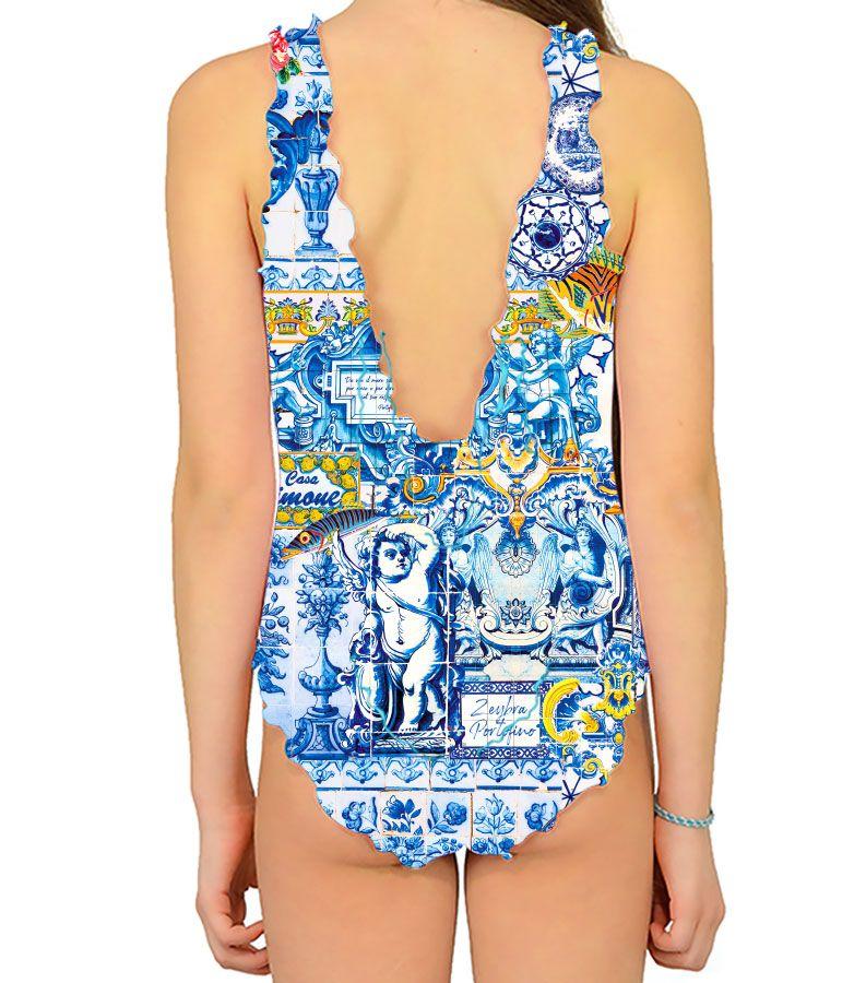 Zeybra COSTUME INTERO BAMBINA CERAMICA BIANCO