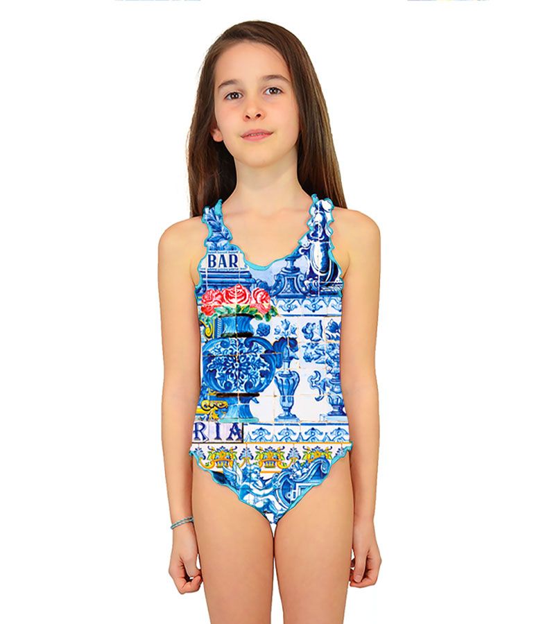 Zeybra COSTUME INTERO BAMBINA CERAMICA BIANCO