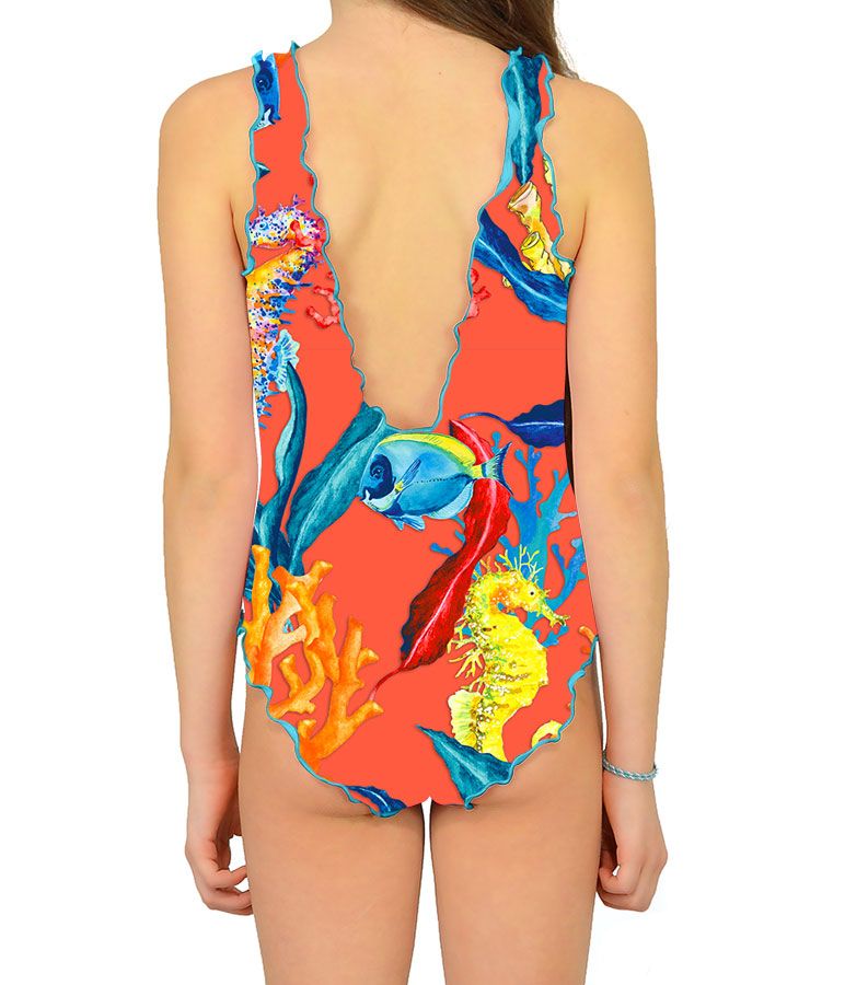 Zeybra COSTUME INTERO BAMBINA CORALLI ORANGE