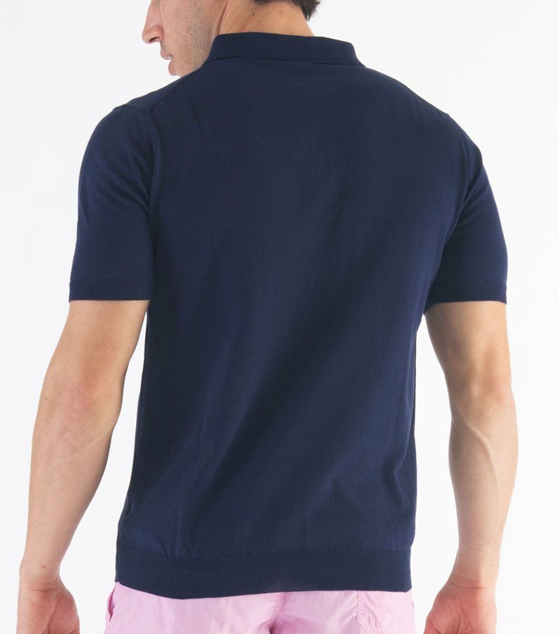 Zeybra POLO UOMO COTONE CREPE BLU