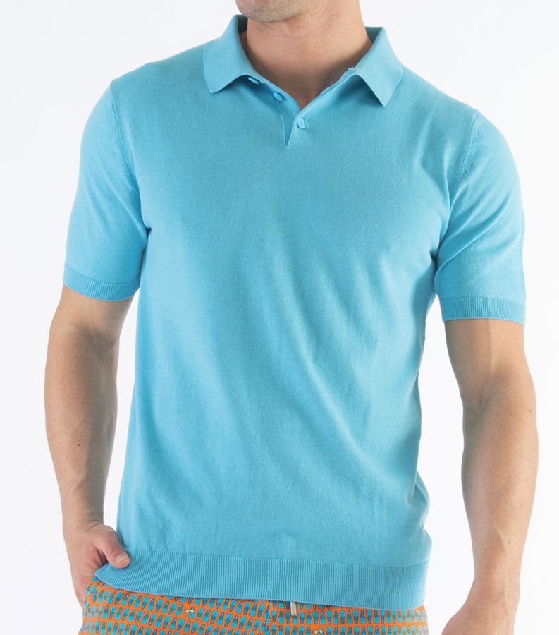 Zeybra POLO UOMO COTONE CREPE CIELO