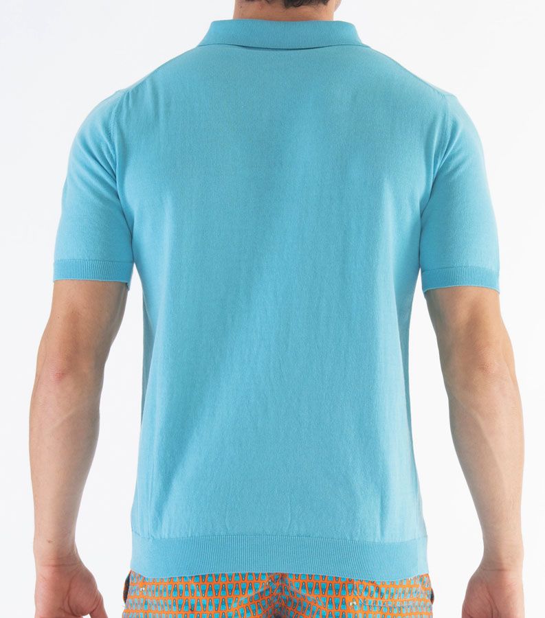 Zeybra POLO UOMO COTONE CREPE CIELO