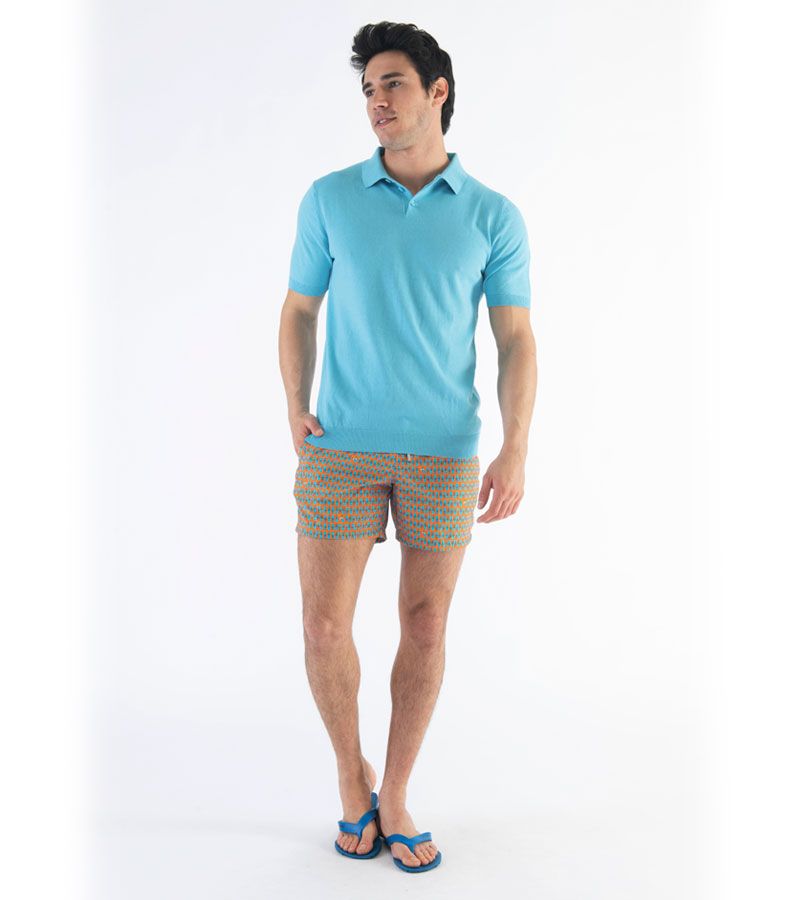 Zeybra POLO UOMO COTONE CREPE CIELO