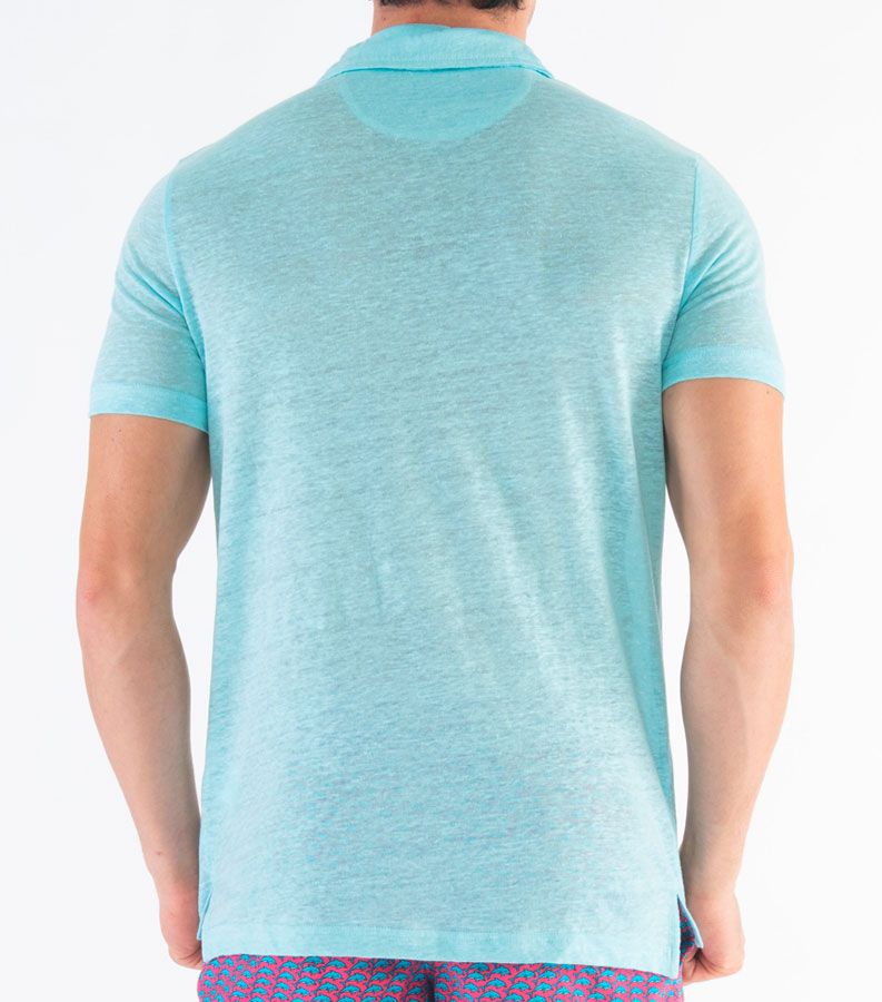Zeybra POLO UOMO LINO ACQUA