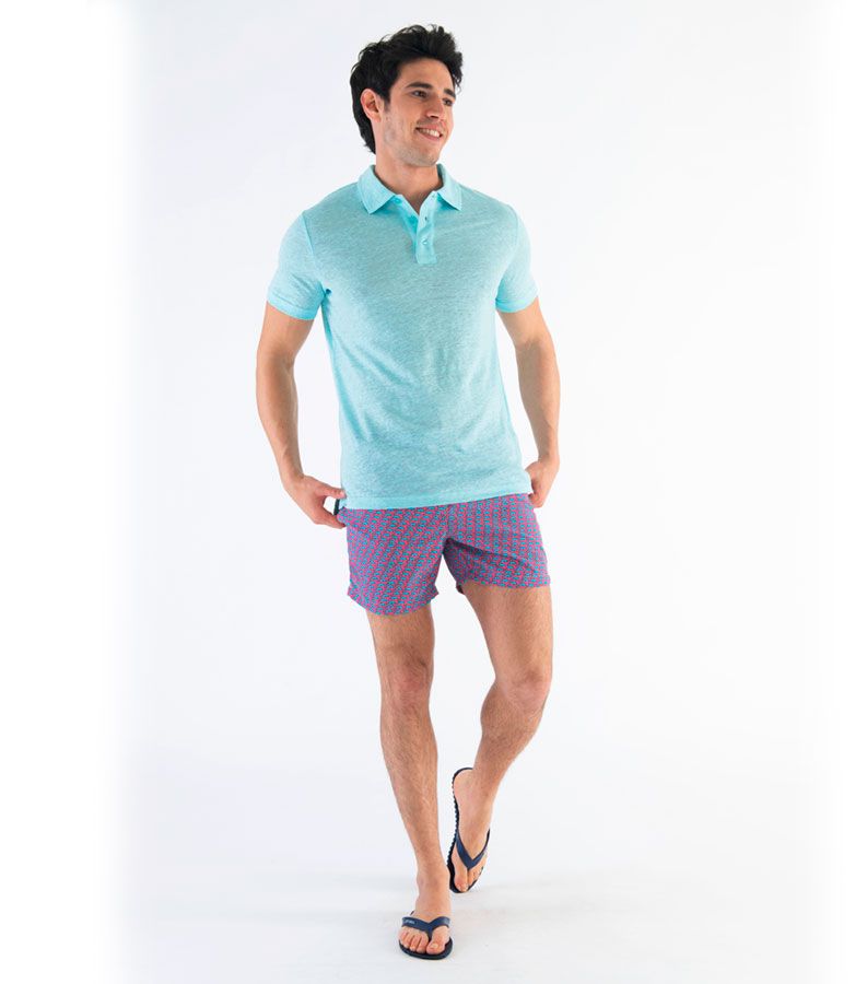 Zeybra POLO UOMO LINO ACQUA