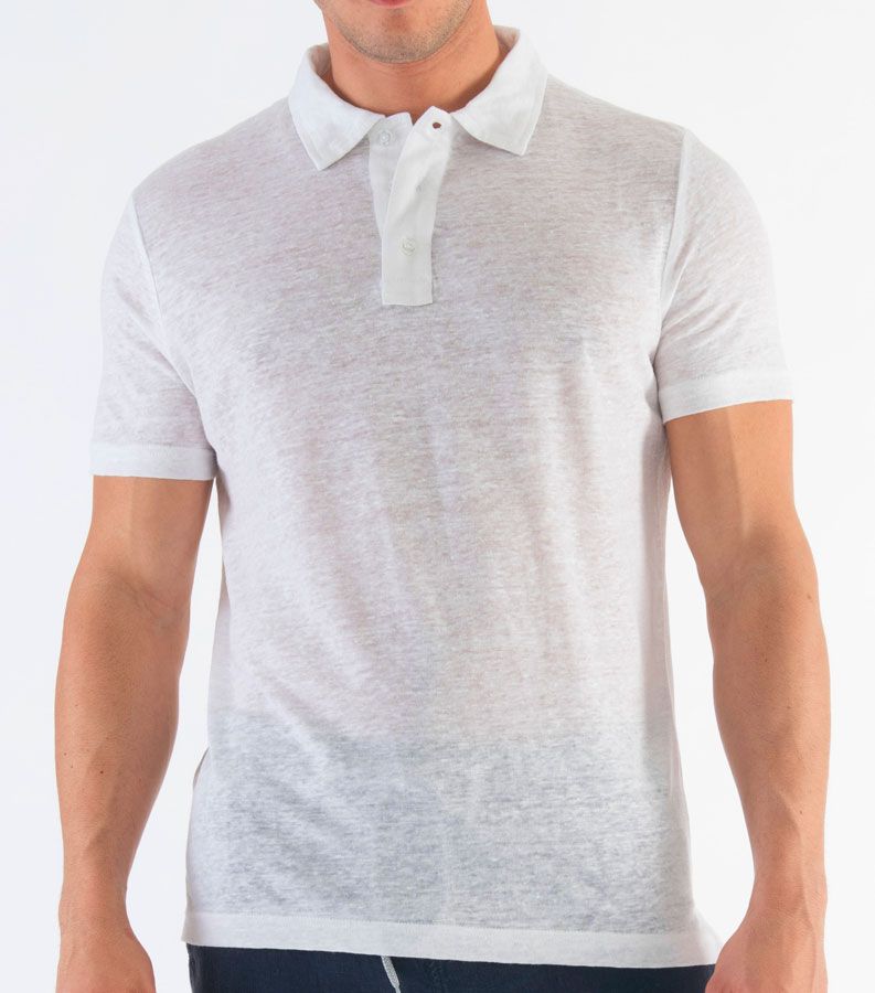 Zeybra POLO UOMO LINO BIANCO