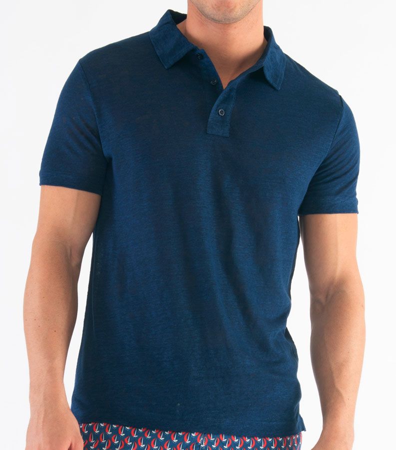 Zeybra POLO UOMO LINO BLU