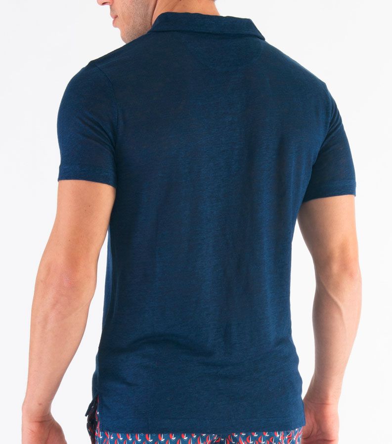 Zeybra POLO UOMO LINO BLU