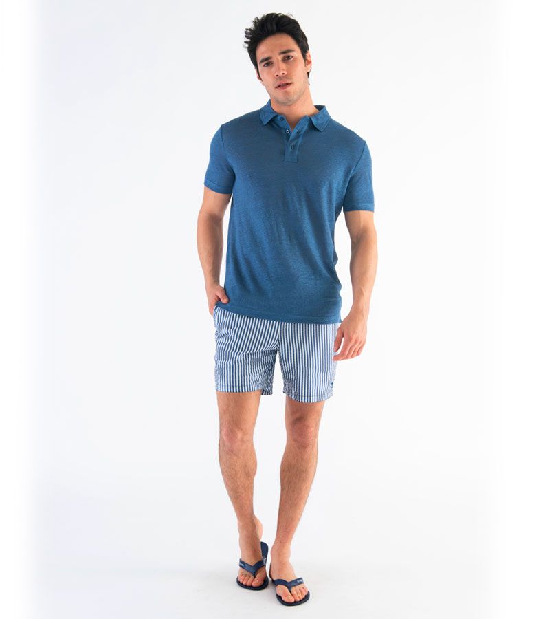 Zeybra POLO UOMO LINO DENIM