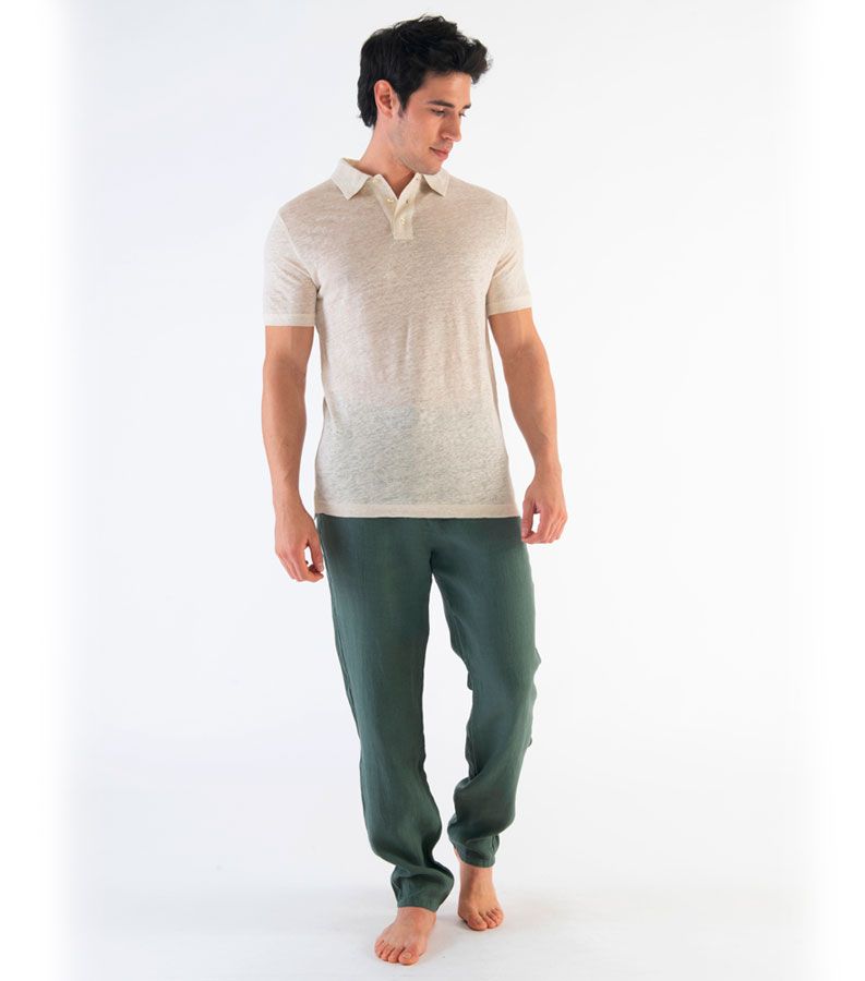 Zeybra POLO UOMO LINO SABBIA