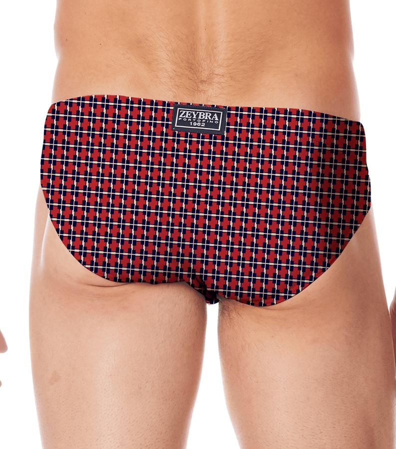 Zeybra SLIP UOMO GEOMETRICO RED RACE