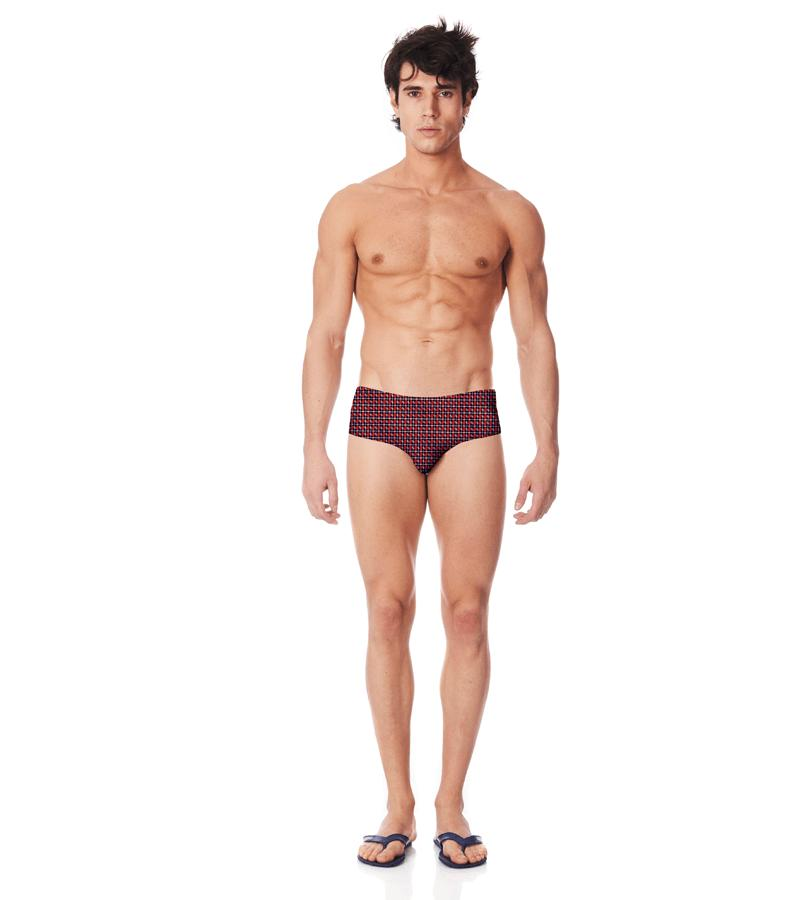 Zeybra SLIP UOMO GEOMETRICO RED RACE