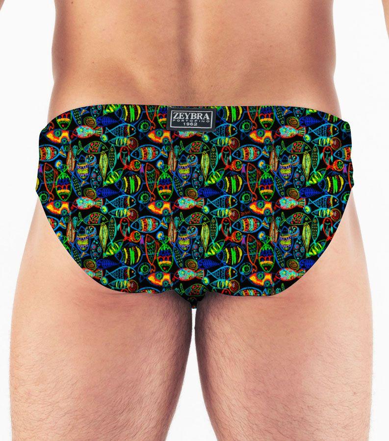 Zeybra SLIP UOMO PESCI CRAYON NERO