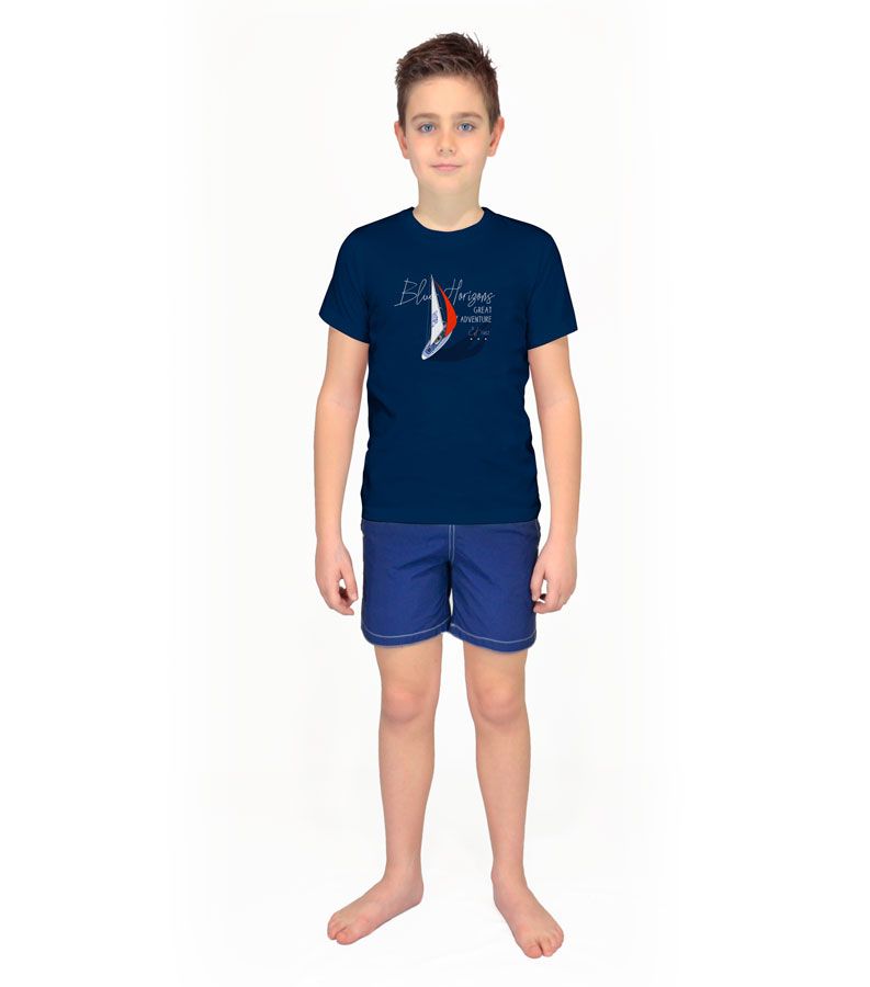 Zeybra T-SHIRT BAMBINO BLU