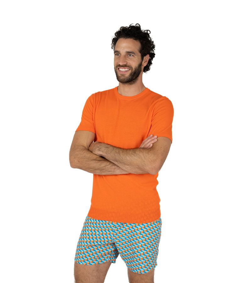 Zeybra T-SHIRT UOMO 100% COTONE CRÈPE MANGO