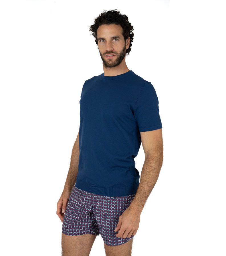 Zeybra T-SHIRT UOMO 100% COTONE CRÈPE NAVY