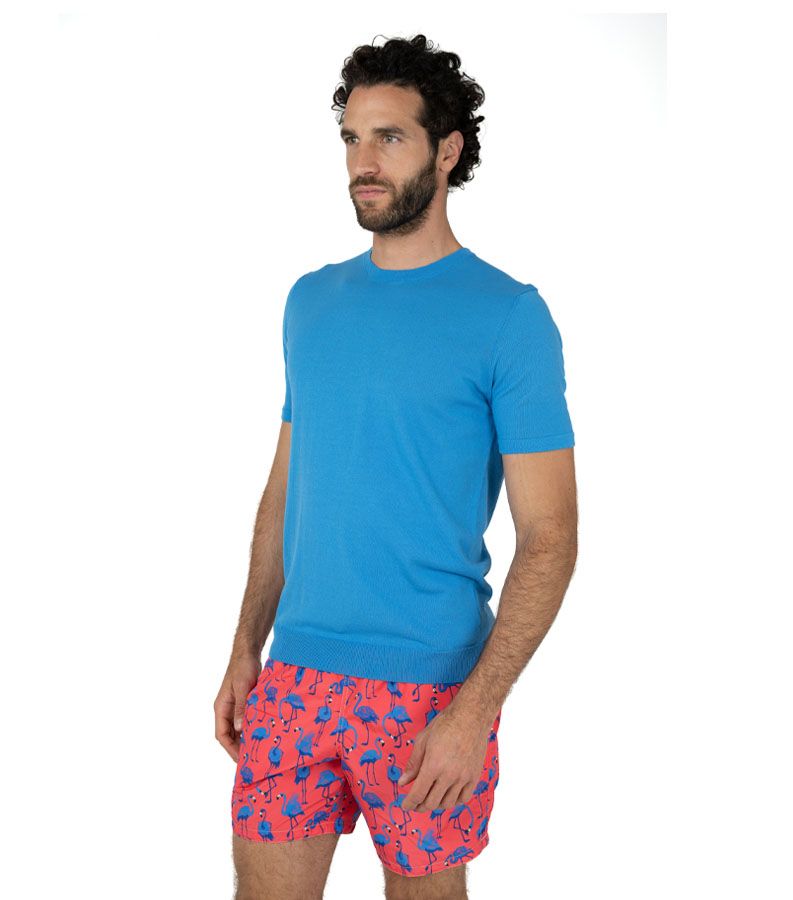 Zeybra T-SHIRT UOMO 100% COTONE CRÈPE OCEAN